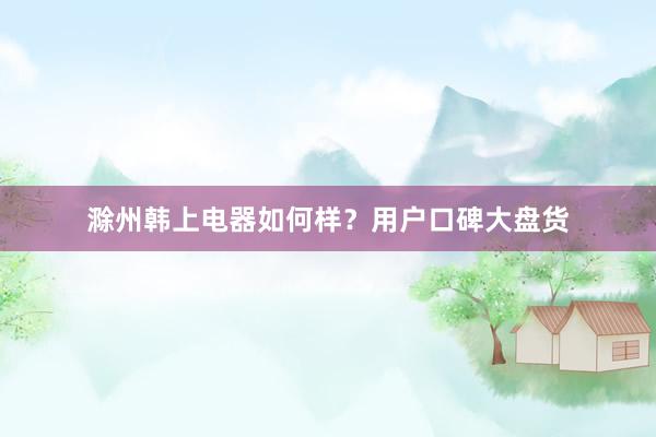 滁州韩上电器如何样？用户口碑大盘货